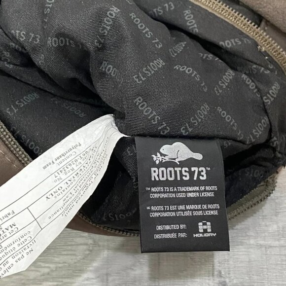 Roots 73 Nylon and Leather Taupe Colored Crossbody Bag with Adjustable Strap - Picture 10 of 16